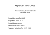INAF 10 BM report